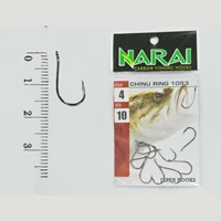 Fishing Hook NARAI Type 1053 Chinu Ring Size 4
